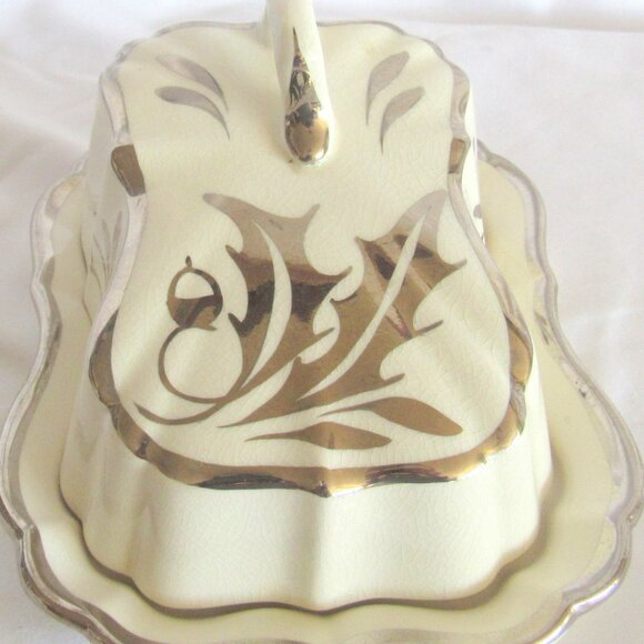 Vintage Sandland Ware Silver Lustre Covered Cheese Dish, Circa 1940's,   B780 - Picture 3 of 10